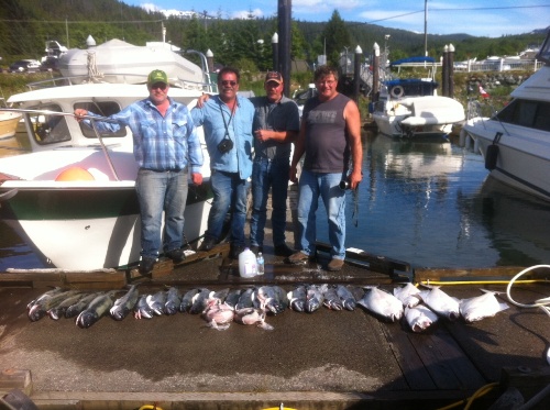 Clients of Todd Haynes of Nautical West are photoed here with their catch that they caught on July 11th and 12th