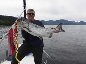 Paul Connolly and Denise Lodge caught this 38lb. Chinook