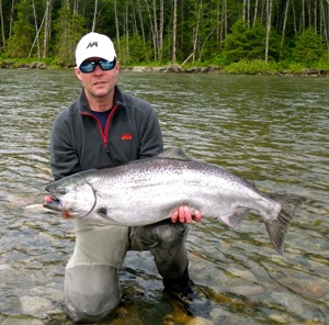 Mike Herzberg's second Kitimat River Chinook caught with his new Driftboat